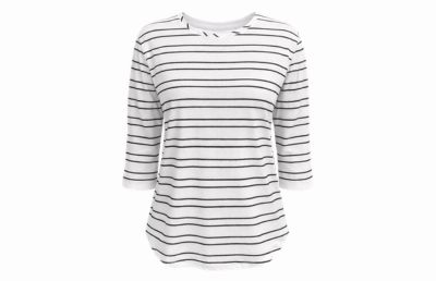 White Navy Stripe