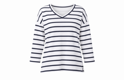 White Navy Stripe