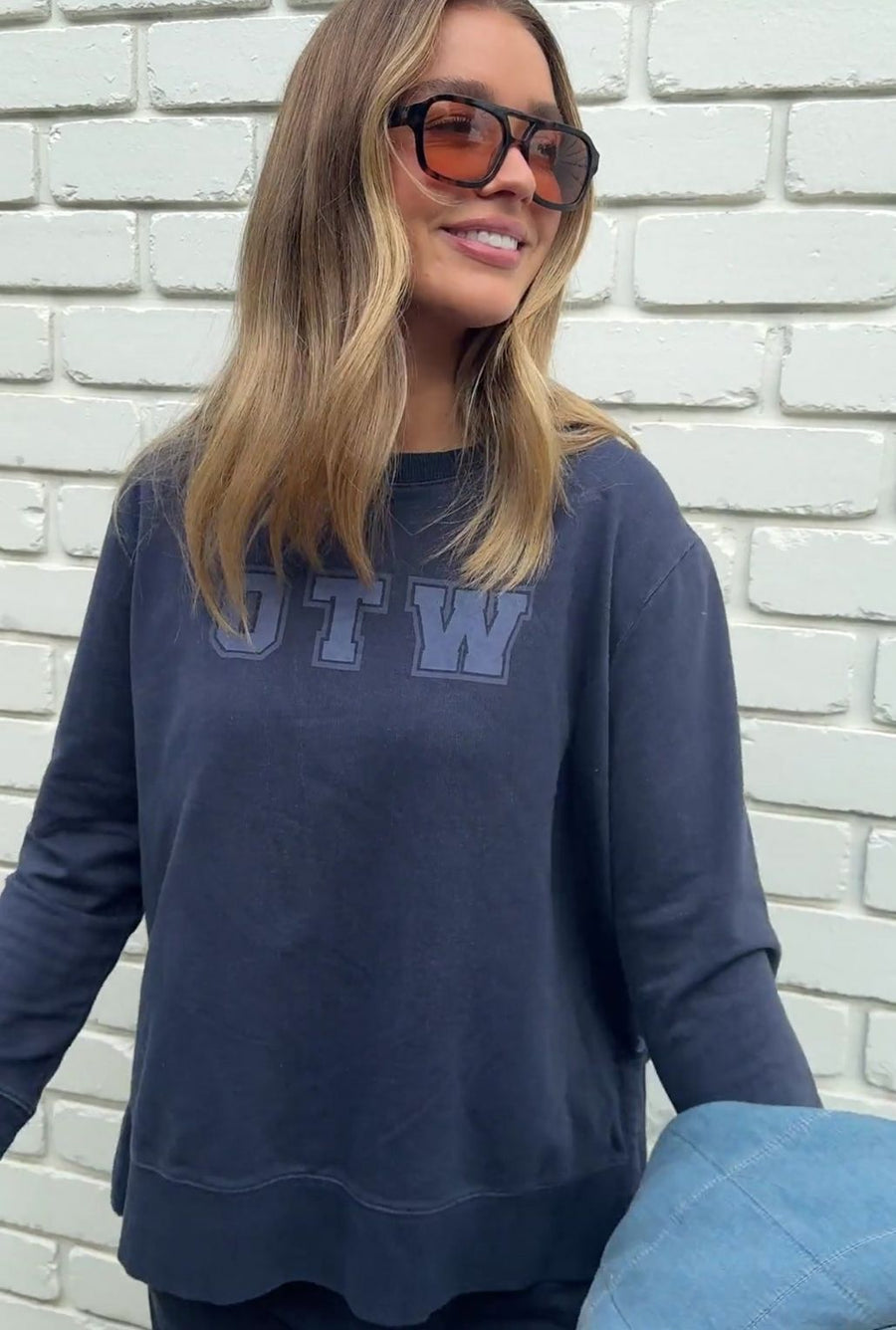 Side Split Top - Indigo Print