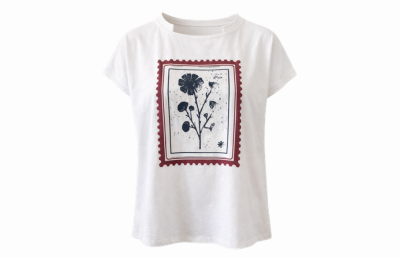 White Floral Stamp