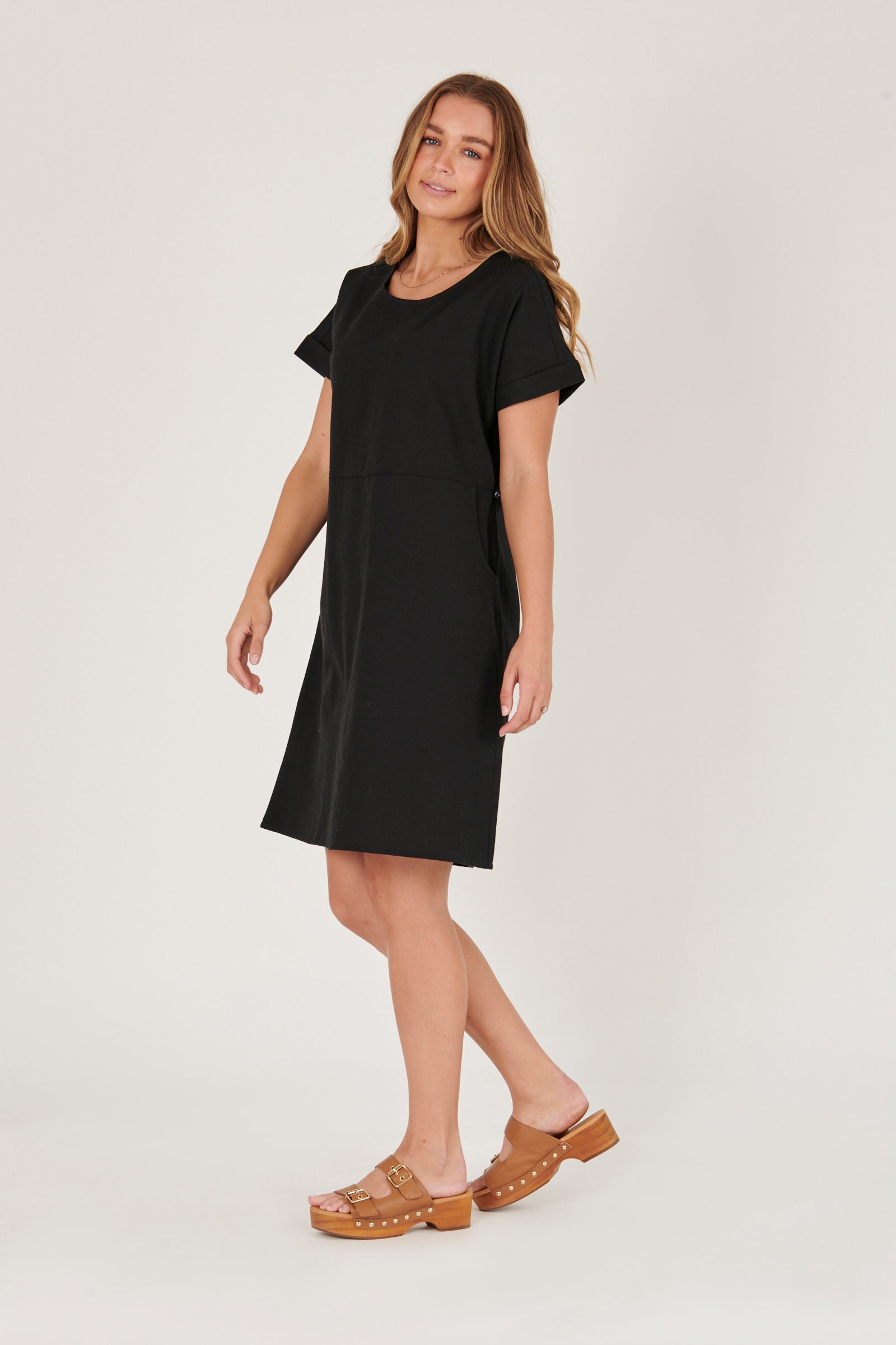 Review - REVIEW Montag Black Textured Polka Dot Belted Fit & Flare Office  Dress on Designer Wardrobe