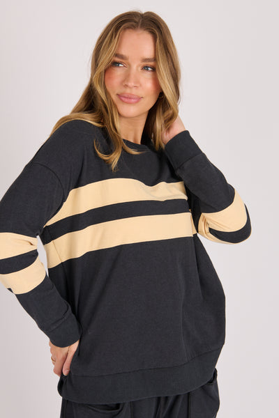 Black Beige Stripe