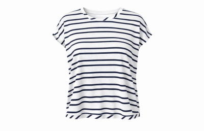 White Navy Stripe